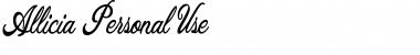 Download Allicia Personal Use Cursive Font Title Preview
