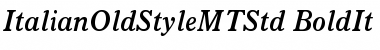 Download Italian Old Style MT Std Bold Italic Font Title Preview