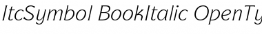 Download ITC Symbol Book Italic Font Title Preview