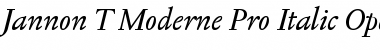 Download Jannon T Moderne Pro Italic Font Title Preview