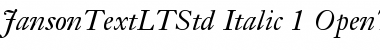 Download Janson Text LT Std 56 Italic Font Title Preview