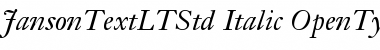 Download Janson Text LT Std 56 Italic Font Title Preview
