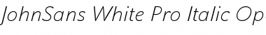 Download JohnSans White Pro Italic Font Title Preview