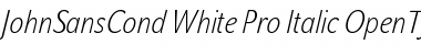 Download JohnSansCond White Pro Italic Font Title Preview