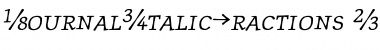 Download JournalItalicFractions Regular Font Title Preview