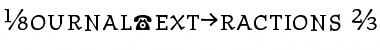 Download JournalTextFractions Regular Font Title Preview