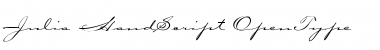 Download Julia-HandScript Regular Font Title Preview