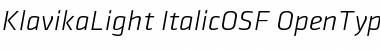 Download Klavika Light Light Italic Font