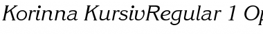 Download ITC Korinna Kursiv Regular Font Title Preview