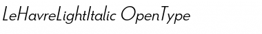 Download Le Havre Light Italic Light Italic Font Title Preview