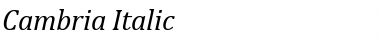 Download Cambria Italic Font Title Preview