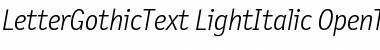 Download LetterGothicText LightItalic Font Title Preview