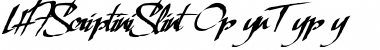Download LHF Scriptana Slant Regular Font Title Preview