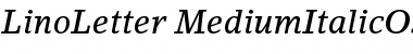 Download Lino Letter Medium Italic OsF Font Title Preview