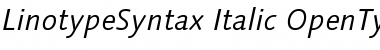 Download LinotypeSyntax Italic Font Title Preview