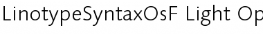 Download LinotypeSyntaxOsF Light Font Title Preview