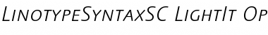 Download LinotypeSyntaxSC LightIt Font Title Preview