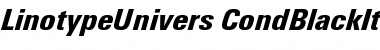 Download LinotypeUnivers CondBlackItalic Font Title Preview