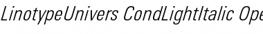 Download LinotypeUnivers CondLightItalic Font