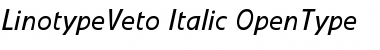 Download LinotypeVeto Italic Font Title Preview