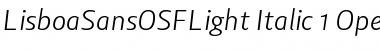 Download Lisboa Sans OSF Light Italic Font Title Preview