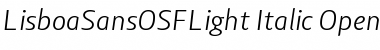 Download Lisboa Sans OSF Light Italic Font Title Preview
