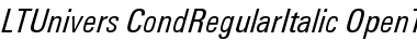 Download LTUnivers 421 CondRegularIt Font Title Preview