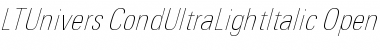 Download LTUnivers 121 CondUltLtIt Font Title Preview
