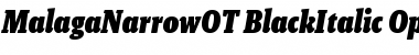 Download Malaga Narrow OT Black Italic Font Title Preview