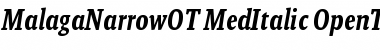 Download Malaga Narrow OT Med Italic Font Title Preview