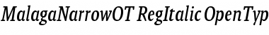 Download Malaga Narrow OT Reg Italic Font Title Preview