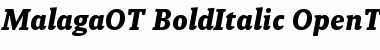 Download Malaga OT Bold Italic Font