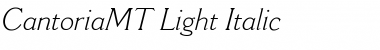 Download CantoriaMT-Light LightItalic Font Title Preview