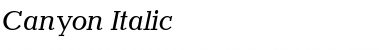 Download Canyon Italic Font Title Preview