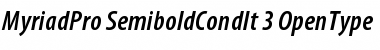 Download Myriad Pro Semibold Condensed Italic Font