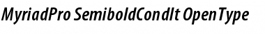 Download Myriad Pro Semibold Condensed Italic Font