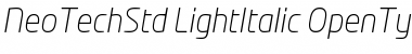 Download Neo Tech Std Light Italic Font Title Preview