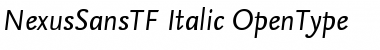 Download NexusSansTF-Italic Regular Font
