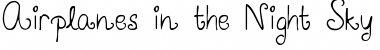 Download Airplanes in the Night Sky Regular Font Title Preview