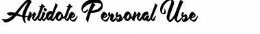 Download Antidote Personal Use Regular Font Title Preview