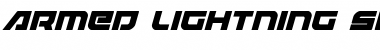 Download Armed Lightning Squared Italic Italic Font Title Preview