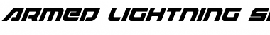 Download Armed Lightning Squared Super-Italic Italic Font Title Preview