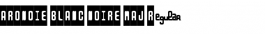 Download ARONDIE BLANC/NOIRE MAJ Regular Font Title Preview