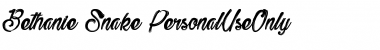 Download Bethanie Snake_PersonalUseOnly Regular Font Title Preview
