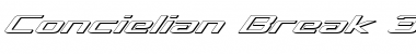 Download Concielian Break 3D Italic Italic Font Title Preview