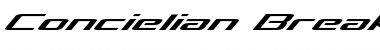 Download Concielian Break Expanded Italic Expanded Italic Font Title Preview