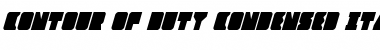 Download Contour of Duty Condensed Italic Condensed Italic Font Title Preview
