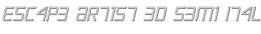 Download Escape Artist 3D Semi-Italic Semi-Italic Font Title Preview