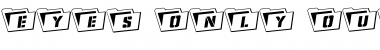 Download Eyes Only Outline Rotated Outline Font Title Preview