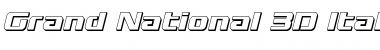 Download Grand National 3D Italic Italic Font Title Preview